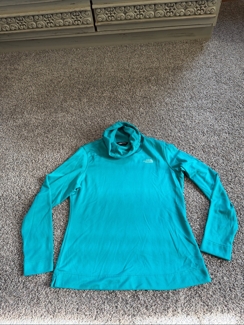 The North Face Teal Mock Neck Long Sleeve Top Size Large